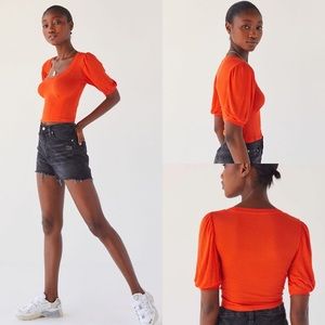 Urban Outfitters Remi Orange Crop Top Small